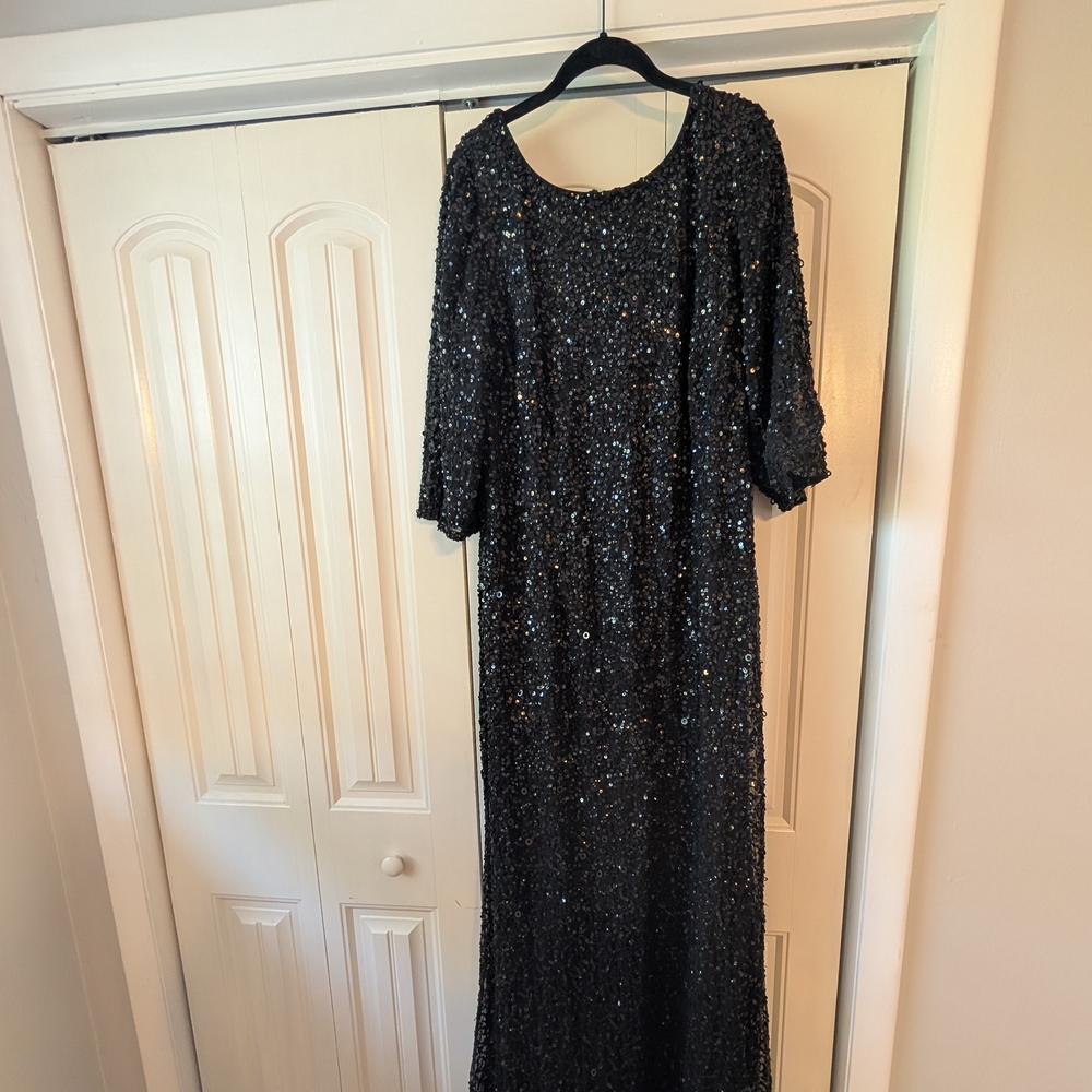Adrianna Papell Black Sequin Dress